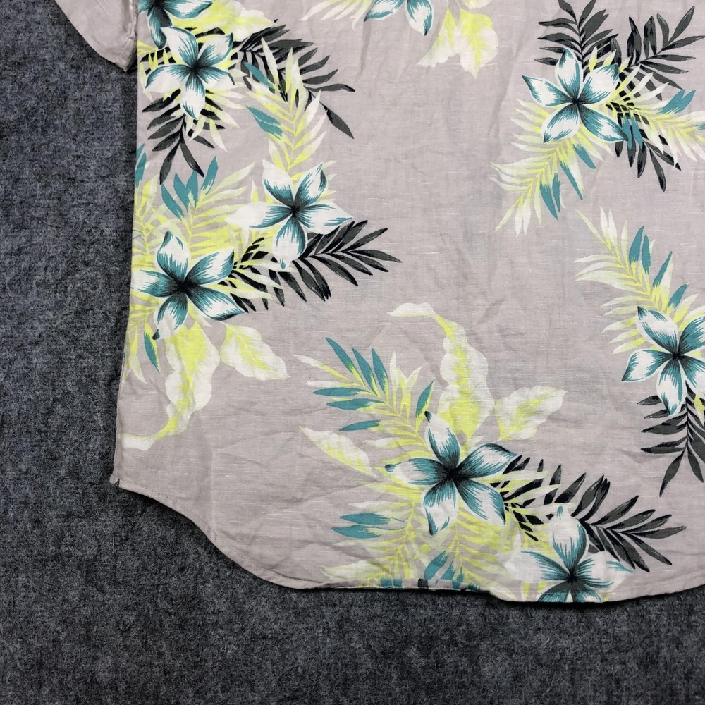 Banana Republic Shirt Mens M Multicolor Floral Linen Button Up Hawaiian Casual - Picture 11 of 15